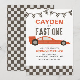 Invitación de cumpleaños de coche de carreras Fast