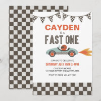 Invitación de cumpleaños de coche de carreras Fast