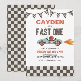 Invitación de cumpleaños de coche de carreras Fast