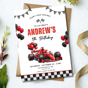 Invitación de Cumpleaños de Coche de Carreras Fórm