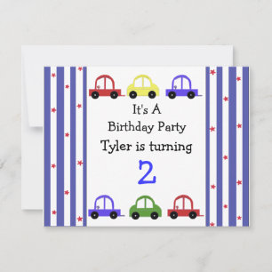 Invitación de cumpleaños de coche de carreras lind