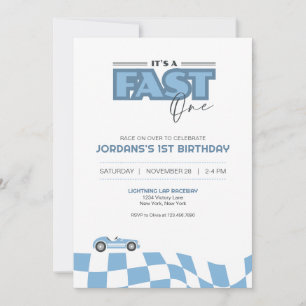 Invitación de Cumpleaños de Coche de Carreras Rápi