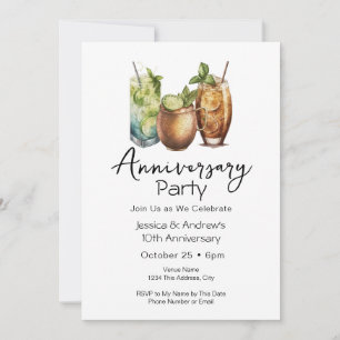 Invitación de cumpleaños de cocktails para anivers
