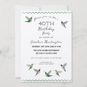 Invitación de cumpleaños de colibríes