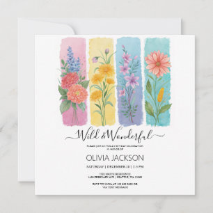 Invitación de cumpleaños de color agua salvaje y m