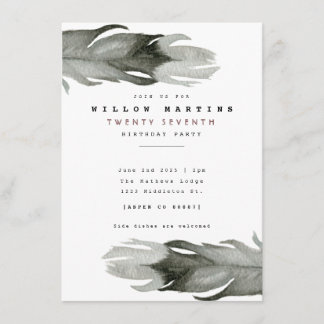 Invitación de cumpleaños de color húmedo moderno d