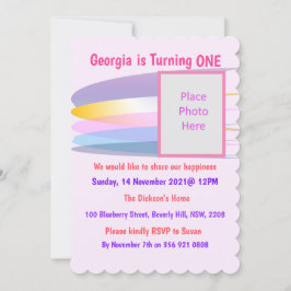 Invitación de cumpleaños de color rosa 1