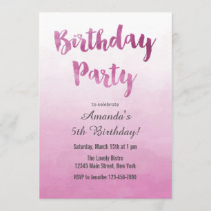 Invitación de cumpleaños de color rosa ocre