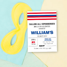 Invitación de cumpleaños de cómics en color