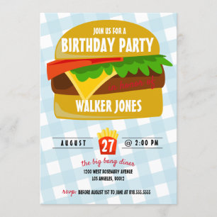 Invitación de cumpleaños de comida rápida