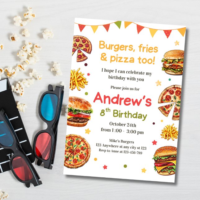 Invitación de cumpleaños de comida rápida, hamburg (Subido por el creador)