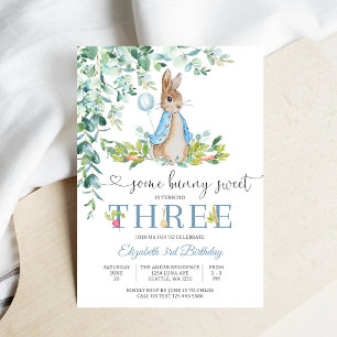 Invitación de cumpleaños de conejita niña