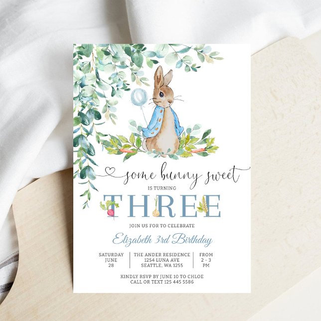 Invitación de cumpleaños de conejita niña (Subido por el creador)