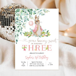 Invitación de cumpleaños de conejita para niña