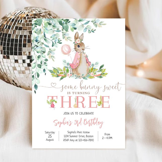 Invitación de cumpleaños de conejita para niña (Subido por el creador)