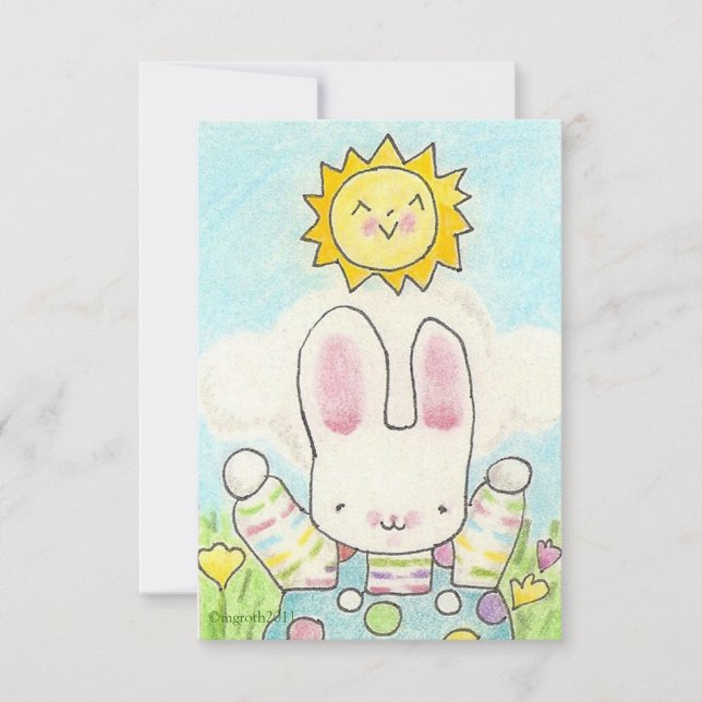invitación de cumpleaños de conejito (Anverso)