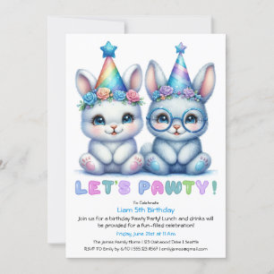 Invitación de cumpleaños de conejito adorable – Br