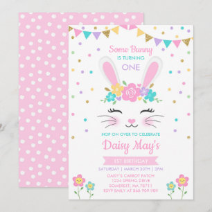 Invitación de cumpleaños de conejo algunos cumplea