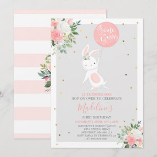 Invitación de cumpleaños de conejo algunos cumplea