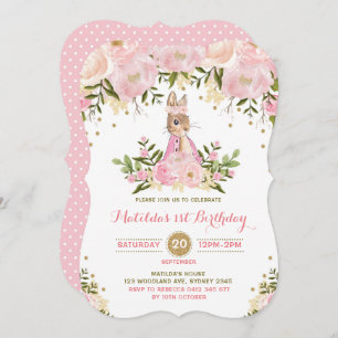 Invitación de cumpleaños de conejo conejo conejo f
