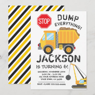 Invitación de cumpleaños de construcción