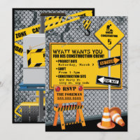 Invitación de cumpleaños de construcción