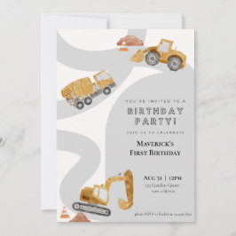 Invitación de cumpleaños de construcción