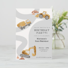 Invitación de cumpleaños de construcción