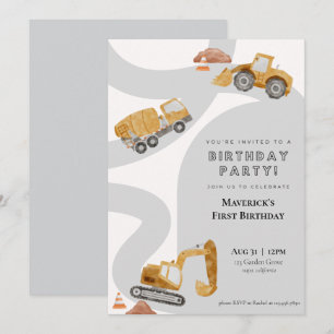Invitación de cumpleaños de construcción
