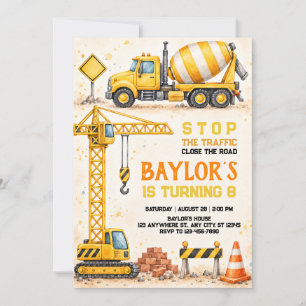 Invitación de cumpleaños de construcción
