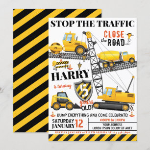 Invitación de cumpleaños de construcción