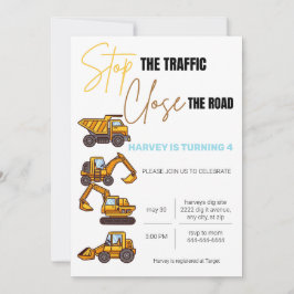 Invitación de cumpleaños de construcción