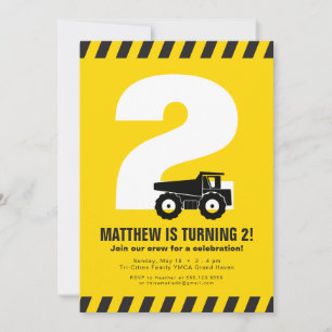 invitación de cumpleaños de construcción