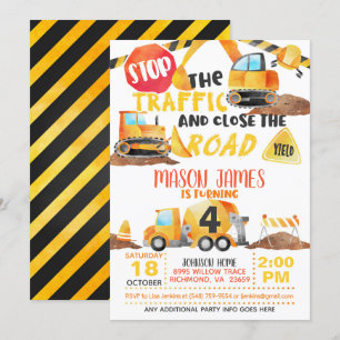 Invitación de cumpleaños de construcción