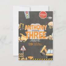 Invitación de cumpleaños de construcción