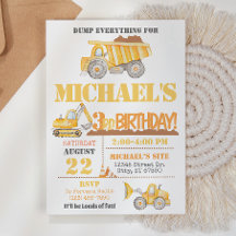 Invitación de cumpleaños de construcción