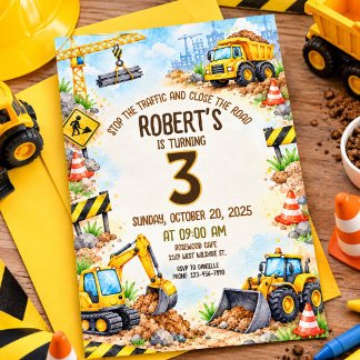 Invitación de cumpleaños de construcción