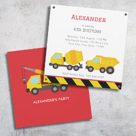 Invitación de cumpleaños de CONSTRUCCIÓN