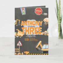 Invitación de Cumpleaños de Construcción