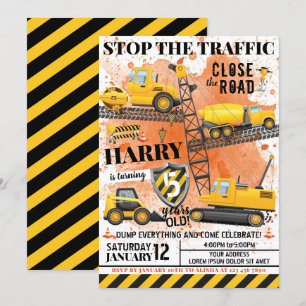 Invitación de cumpleaños de construcción