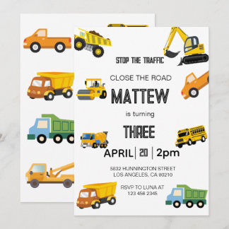 Invitación de cumpleaños de construcción