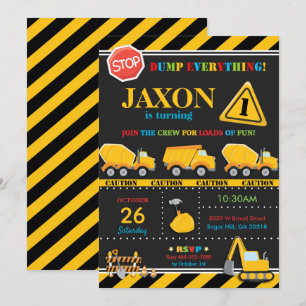 Invitación de cumpleaños de construcción