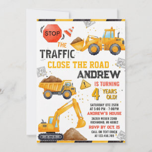 Invitación de cumpleaños de construcción