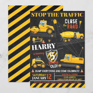 Invitación de cumpleaños de construcción