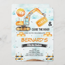 Invitación de cumpleaños de construcción