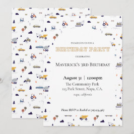 Invitación de cumpleaños de construcción