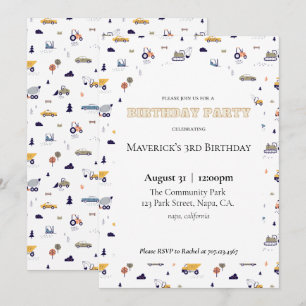 Invitación de cumpleaños de construcción