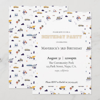 Invitación de cumpleaños de construcción