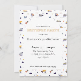 Invitación de cumpleaños de construcción