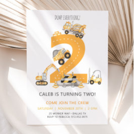 Invitación de cumpleaños de construcción 2º cumple